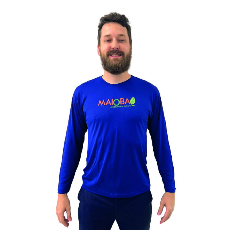 Camiseta Azul Manga Longa